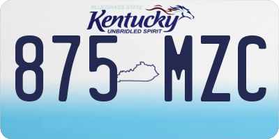KY license plate 875MZC