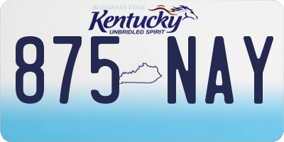 KY license plate 875NAY
