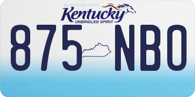 KY license plate 875NBO