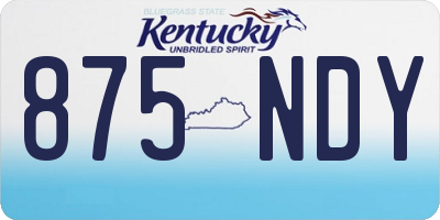 KY license plate 875NDY