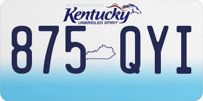 KY license plate 875QYI