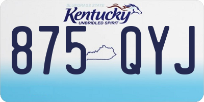 KY license plate 875QYJ