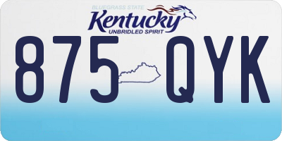KY license plate 875QYK