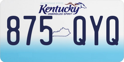 KY license plate 875QYQ