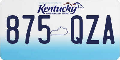 KY license plate 875QZA