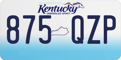 KY license plate 875QZP