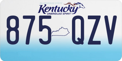 KY license plate 875QZV
