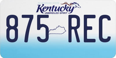 KY license plate 875REC