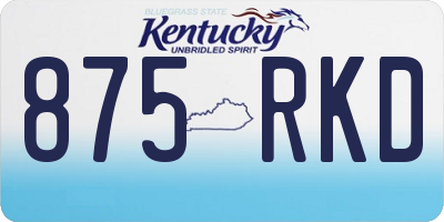 KY license plate 875RKD
