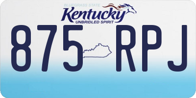 KY license plate 875RPJ