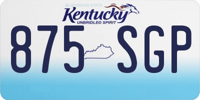 KY license plate 875SGP