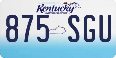 KY license plate 875SGU