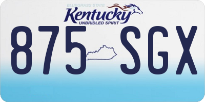 KY license plate 875SGX