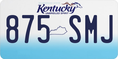 KY license plate 875SMJ