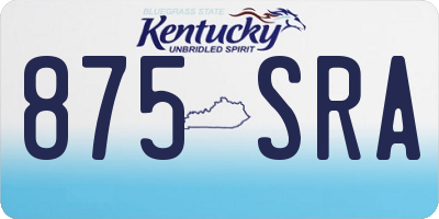 KY license plate 875SRA