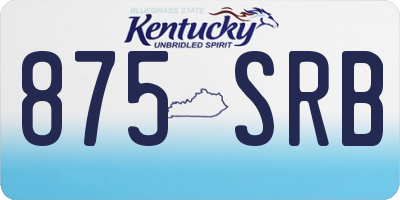 KY license plate 875SRB