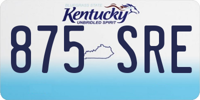 KY license plate 875SRE
