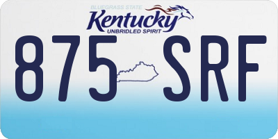 KY license plate 875SRF