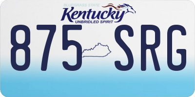 KY license plate 875SRG