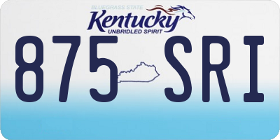 KY license plate 875SRI