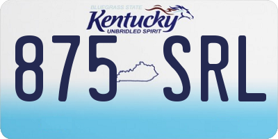 KY license plate 875SRL