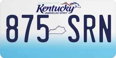 KY license plate 875SRN