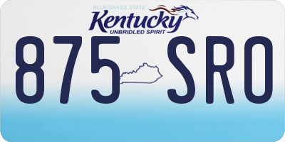 KY license plate 875SRO