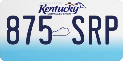 KY license plate 875SRP