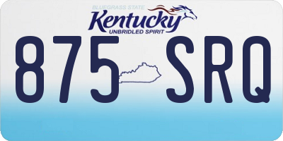 KY license plate 875SRQ
