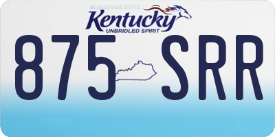 KY license plate 875SRR