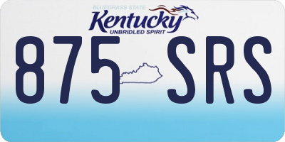 KY license plate 875SRS
