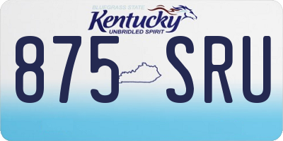 KY license plate 875SRU