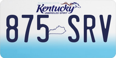 KY license plate 875SRV
