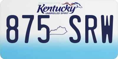 KY license plate 875SRW