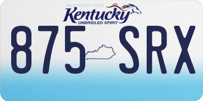 KY license plate 875SRX