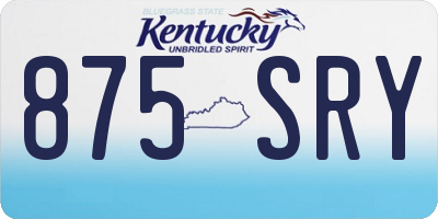 KY license plate 875SRY
