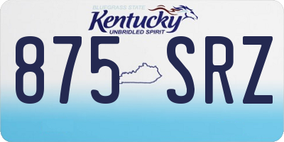 KY license plate 875SRZ