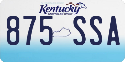 KY license plate 875SSA