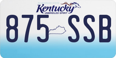 KY license plate 875SSB