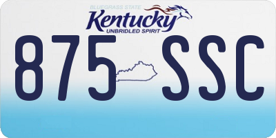 KY license plate 875SSC