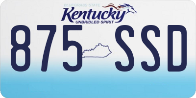 KY license plate 875SSD