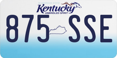 KY license plate 875SSE
