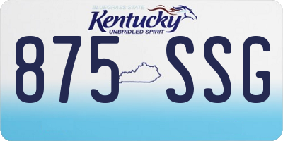 KY license plate 875SSG