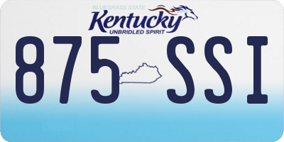 KY license plate 875SSI