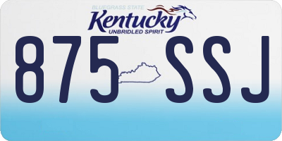 KY license plate 875SSJ