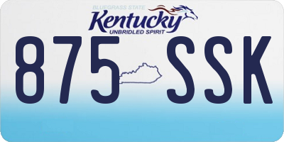 KY license plate 875SSK
