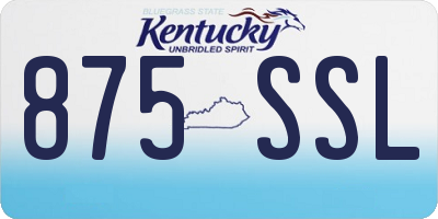 KY license plate 875SSL