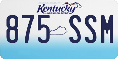 KY license plate 875SSM