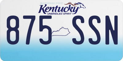 KY license plate 875SSN