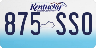 KY license plate 875SSO